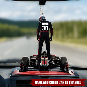 Racing Car Lover Custom Name Ornament , Personalized Gift For Racing Car Lover