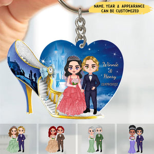 Wedding Couple Personalized Acrylic Keychain - Wedding Anniversary Gift Idea For Couple