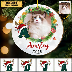 Personalized Pet Christmas Circle Ornament