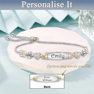 Engraved Name Custom Bracelet - Personalized Gift for Couples, Mom, Daughter, Granddaughter, and Her
