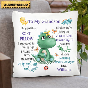 I Hugged This Soft Dinosaur Pillow Gift for Granddaughter Grandson