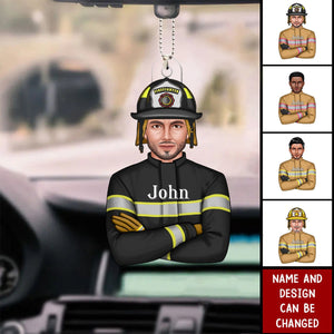 Proud Firefighter Personalized Acrylic Car Ornament