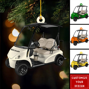 Custom Golf Buggy - Personalized Acrylic Ornament, Christmas Gift For Golf Lover