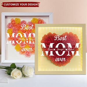 Best Mom Ever - Personalized Flower Shadow Box, Mother's Day Gift