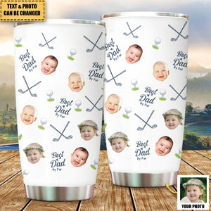Best Dad By Par - Personalized Photo Tumbler