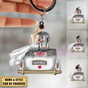 Young Couple - Personalized Keychain