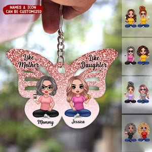Like Mother Like Daughter Butterfly Personalized Acrylic Keychain