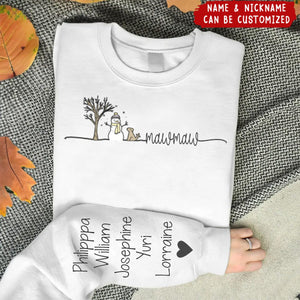 Mimi Christmas Snowman And Grandkids - Personalized Sweatshirt