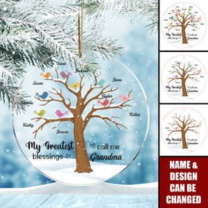 My Greatest Blessings Call Me Grandma, Personalized Mica Ornament