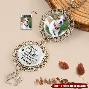 Custom Personalized Dog Memorial Car Hanging Ornament With Charm - Upload Photo - A Piece Of My Heart Lives In Heaven