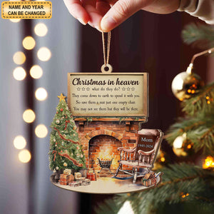 Christmas In Heaven - Personalized Wood Ornament