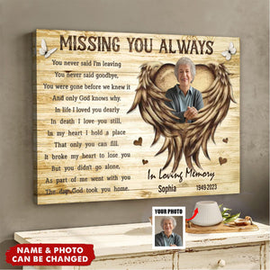 Personalized Photo Canvas - Missing You Always