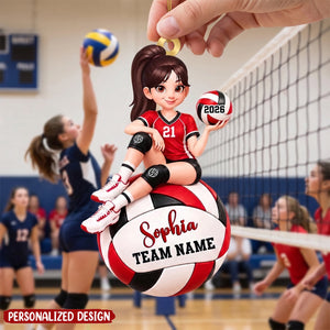 Proud Volleyball Player Slay Girl - Personalized Acrylic Ornament - Christmas Gift