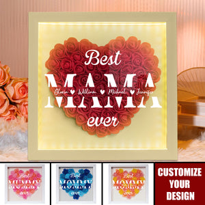 Best Mom Ever - Personalized Flower Shadow Box, Mother's Day Gift