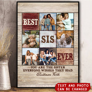 Best Sister Ever Photo Collage Gift, Personalized Sister Photo Collage Canvas, Sister Christmas Gift, Sister Birthday Gift, Big Sister Gift