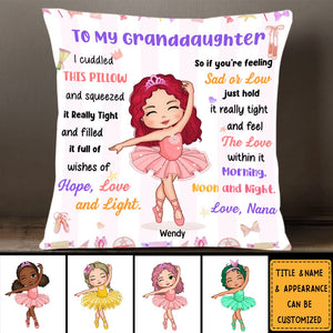 Gift For Granddaughter Daughter Hug This Ballerina Personalized Pillow