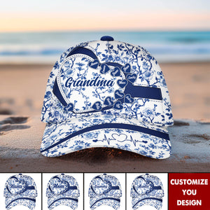 Grandma Mom Toile De Jouy - Personalized Classic Cap