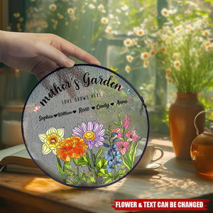 Grandma's Blooming Garden - Personalized Birth Flowers Glass Art Suncatcher