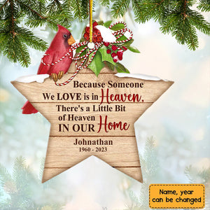 Cardinal Memorial Because Someone We Love Is In Heaven Ornament