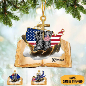 Custom Jesus Hands Holding Veteran Ornament Veteran Memorial Ornaments For Christmas Tree