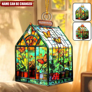 Personalized Garden Cottage Acrylic Ornament, Christmas Gift For Family