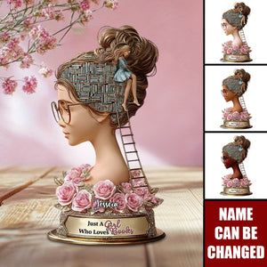 Just A Girl Who Loves Book - Personalized Book Custom Shaped Acrylic Plaque