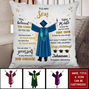 You Believed You Could So You Did Personalized Pillow, Gift For Graduation