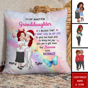 Personalized Granddaughter Grandson Gifts from Grandma, You are A Gift from The Heaven Pillow