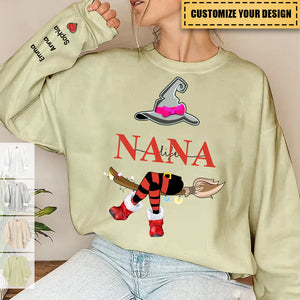 Personalized Grandma Mimi Auntie Life Christmas Witch With Grandkids Sweatshirt
