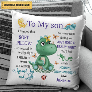 I Hugged This Soft Dinosaur Pillow Gift for Granddaughter Grandson