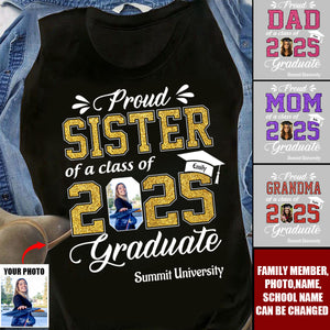 Graduation Class of 2025 Gifts For Family Member Proud Family Personalized T-Shirt