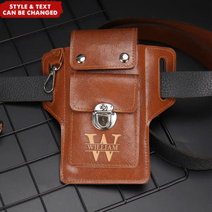 Personalized PU Leather Card Pouch Holsters Phone Waist Bag