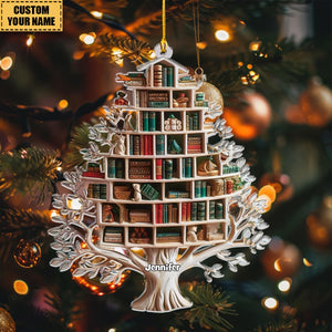 Personalized Christmas Book Tree Ornament, Book Lover Gift, Bookworm Gifts, Christmas Gift