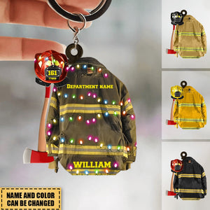 Firefighter Helmet Armor Personalized Keychain Gifts For Fireman