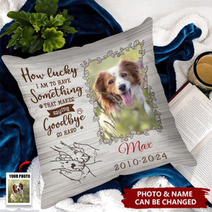 Dog Memorial No Longer By My Side But Forever In My Heart - Personalized Pillow
