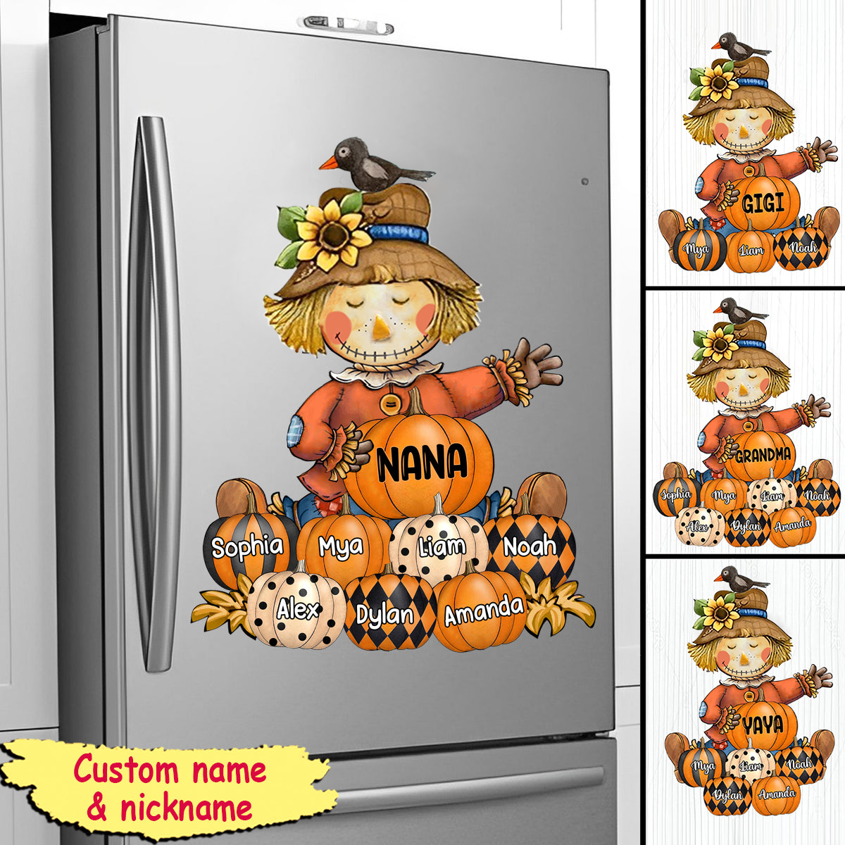 Fall Seasons, Pumpkin Grandma- Mom Personalized Sticker Decal