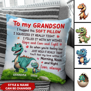 To My Granddaughter Grandson From Grandmasaurus Personalized Pillow