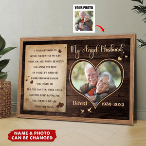 Custom Photo Personalized Memorial Gifts For Loss Of Husband Memorial Bereavement Loss Of Loved - Personalized Custom Canvas