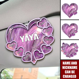 My Kids, My Forever Love - Family Personalized Car Visor Clip - Gift For Mom, Grandma