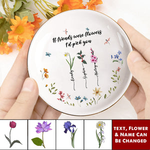 Sisters Are Differents Flowers Custom Birth Flowers - Personalized Jewelry Dish