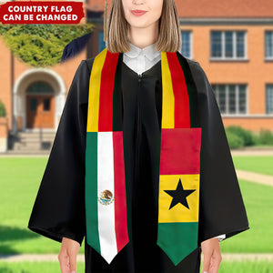 Personalized Nation Country Flag Graduation Stoles Sash