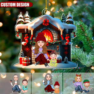 Cute Grandma & Grandkid Christmas Gift For Granddaughter Grandson Personalized Ornament