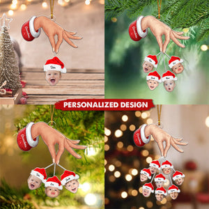 Custom Photo Grandma Grandkids Christmas Gift - Personalized Cutout Acrylic Ornament