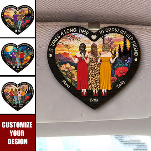Bestie Old Friends Take Time To Grow - Personalized Custom Car Visor Clip