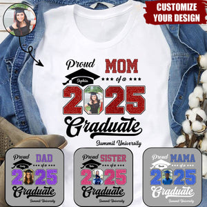 Personalized Graduation 2025 T-Shirt, Proud Family Graduate Photo Class Of 2025