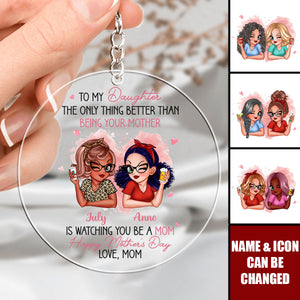 Happy Mother's Day Acrylic Keychain - Personalized Mother's Day Gift From Daughter To Mom