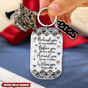 Congrats Grand Class Of 2025 - Personalized Graduation Keychain with Charms