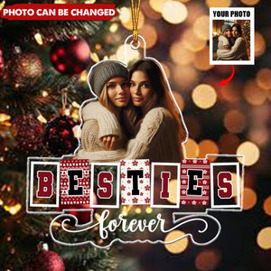 Custom Photo Bestie Forever - Personalized Acrylic Ornament