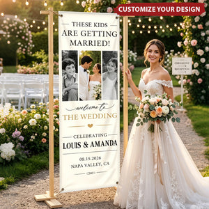 Custom Photo Welcome Banner - Personalized Anniversary Wedding Gifts For Husband And Wife, Him And Her - Best Day Ever, Hands Down