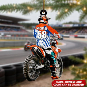 Motocross Racer - Personalized Christmas Acrylic Ornament